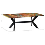 Dining Table 200x100x75 cm Solid Reclaimed Wood - 45-Degree Angle