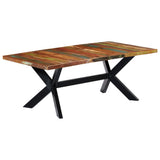 Dining Table 200x100x75 cm Solid Reclaimed Wood - Rear View