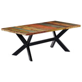 Dining Table 200x100x75 cm Solid Reclaimed Wood - Close-Up Angle