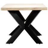 Dining Table White 180x90x75 cm Solid Mango Wood - Side View