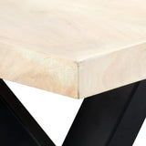 Dining Table White 180x90x75 cm Solid Mango Wood - Top-Down View