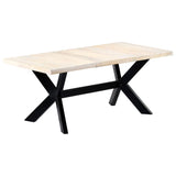 Dining Table White 180x90x75 cm Solid Mango Wood - Extra Image