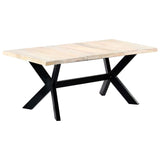 Dining Table White 180x90x75 cm Solid Mango Wood - Extra Image