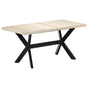Dining Table White 160x80x75 cm Solid Mango Wood