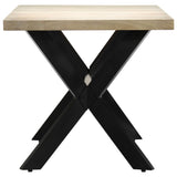 Dining Table White 160x80x75 cm Solid Mango Wood - Side View