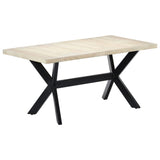 Dining Table White 160x80x75 cm Solid Mango Wood - Extra Image