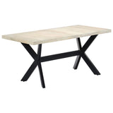 Dining Table White 160x80x75 cm Solid Mango Wood - Extra Image