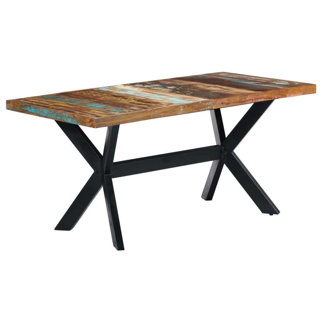 Dining Table 160x80x75 Cm Solid Reclaimed Wood