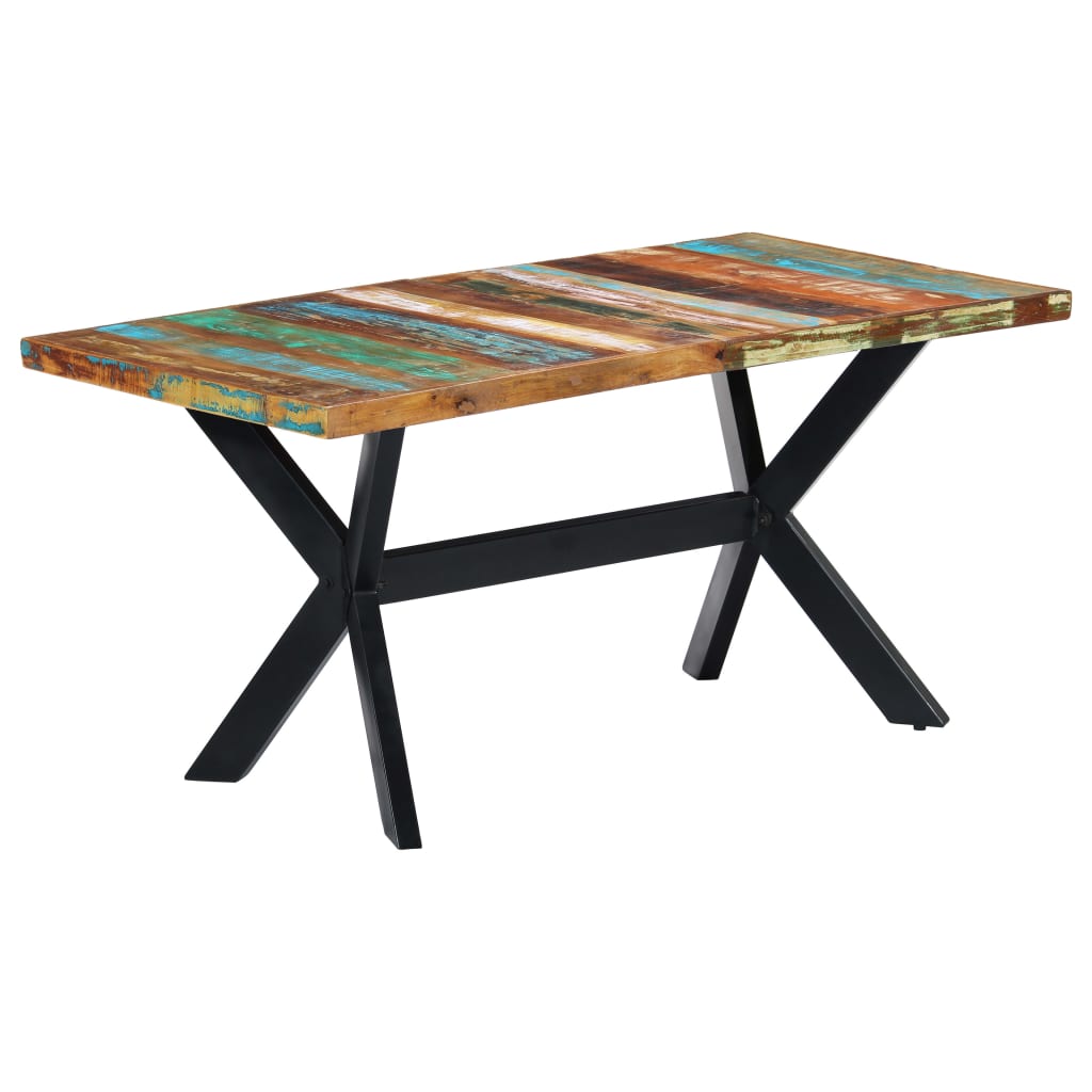 Dining Table 160x80x75 Cm Solid Reclaimed Wood