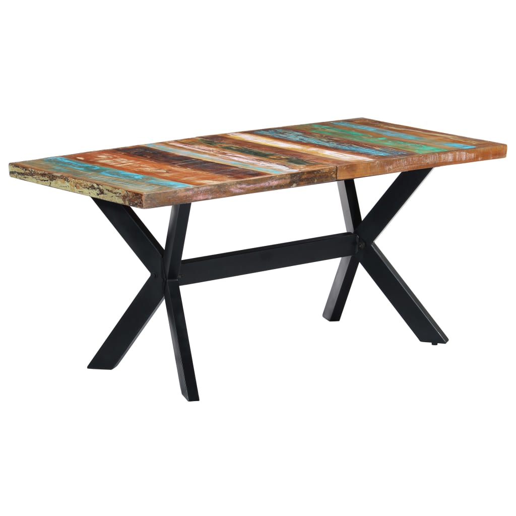 Dining Table 160x80x75 Cm Solid Reclaimed Wood