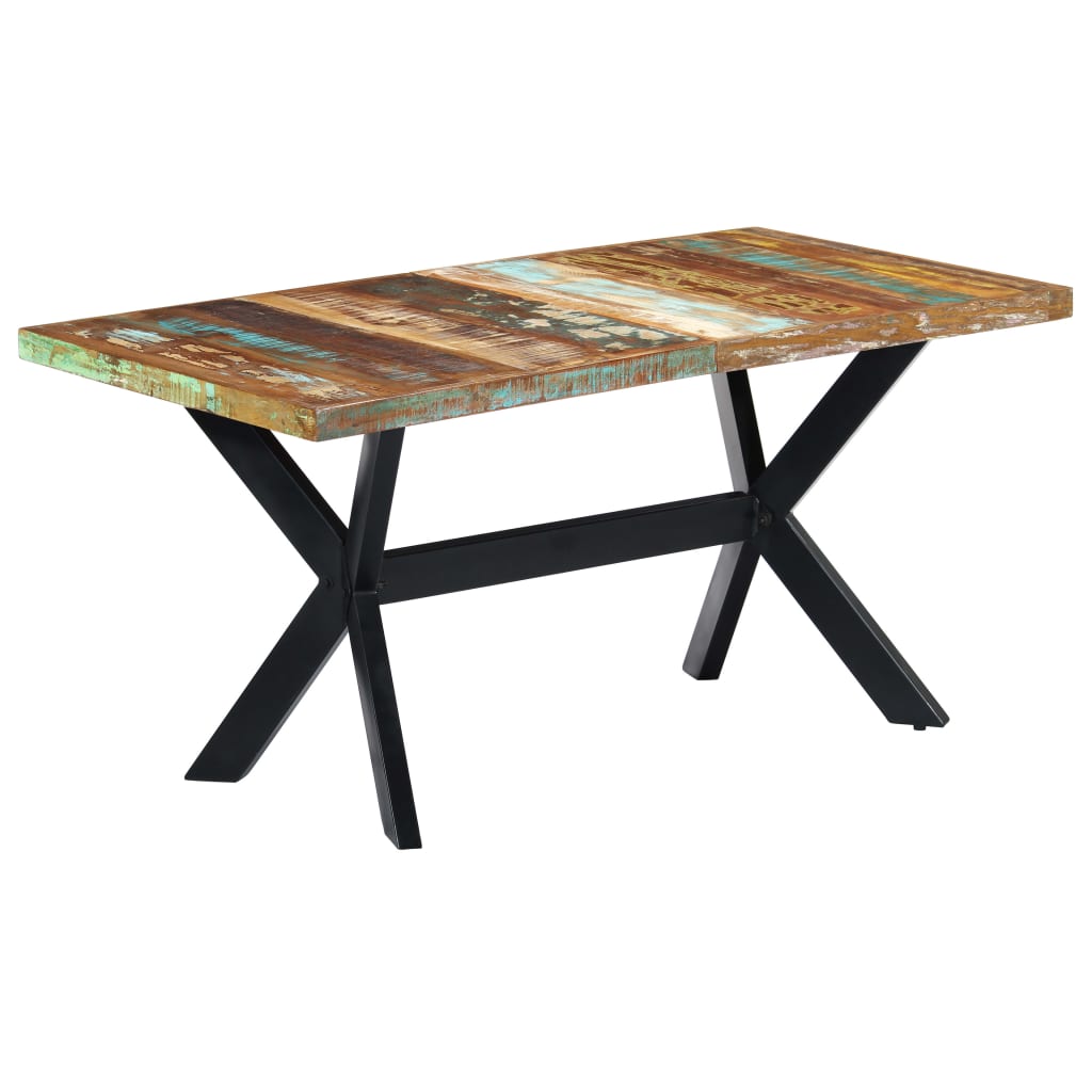Dining Table 160x80x75 Cm Solid Reclaimed Wood