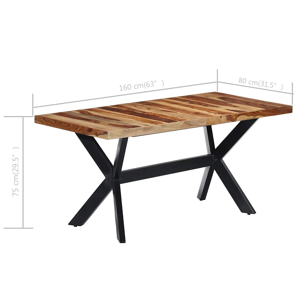 Dining Table 160x80x75 cm Solid Acacia Wood
