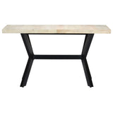 Dining Table 140x70x75 Cm Solid Bleached Mango Wood - Front View