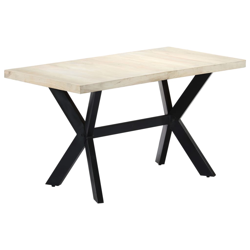 Dining Table 140x70x75 Cm Solid Bleached Mango Wood