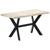 Dining Table 140x70x75 Cm Solid Bleached Mango Wood - Low Angle