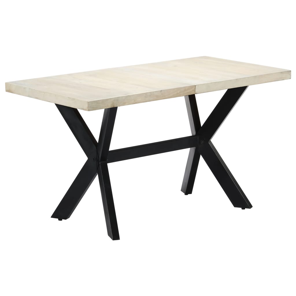 Dining Table 140x70x75 Cm Solid Bleached Mango Wood