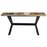 Dining Table 140x70x75 cm Solid Reclaimed Wood - Front View
