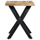 Dining Table 120x60x75 cm Solid Rough Mango Wood - Side View