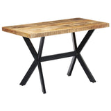 Dining Table 120x60x75 cm Solid Rough Mango Wood - Extra Image