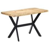 Dining Table 120x60x75 cm Solid Rough Mango Wood - Extra Image