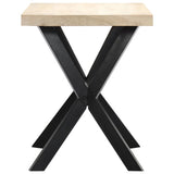 Dining Table White 120x60x75 cm Solid Mango Wood - Side View