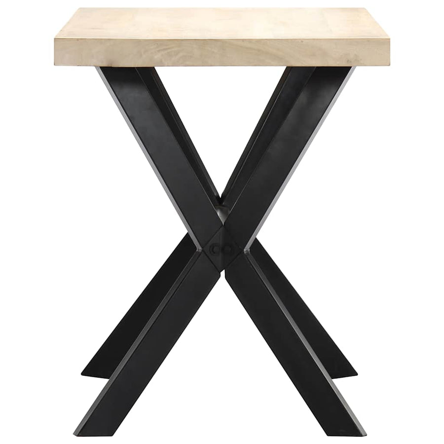 Dining Table White 120x60x75 cm Solid Mango Wood
