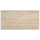 Dining Table White 120x60x75 cm Solid Mango Wood