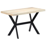 Dining Table White 120x60x75 cm Solid Mango Wood