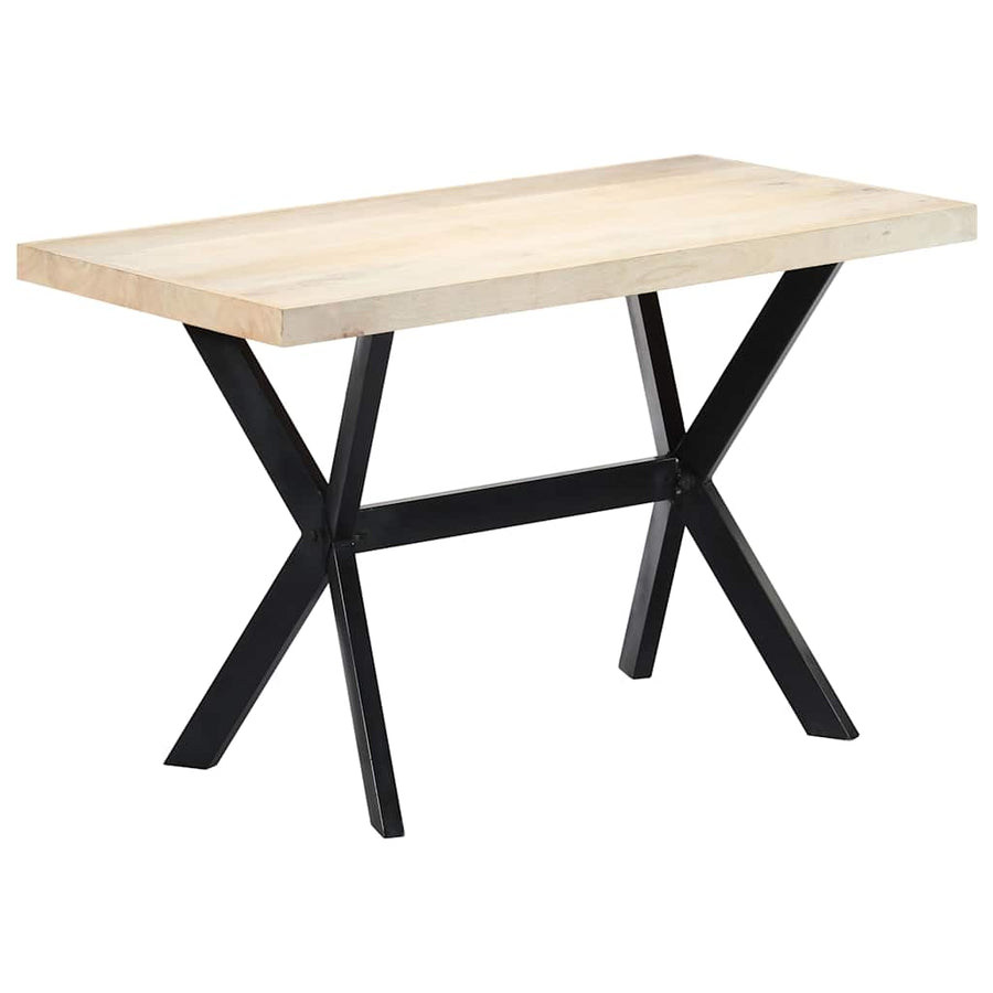 Dining Table White 120x60x75 cm Solid Mango Wood