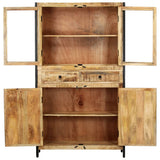 Highboard 100x40x175 cm Solid Mango Wood - Top-Down View