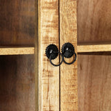 Highboard 100x40x175 cm Solid Mango Wood - Rear View