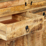 Highboard 100x40x175 cm Solid Mango Wood - Low Angle