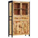 Highboard 100x40x175 cm Solid Mango Wood - Extra Image