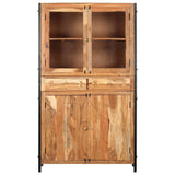 Highboard 100x40x175 cm Solid Acacia Wood - Front View