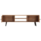 TV Cabinet 140x30x40 cm Solid Acacia Wood - Side View