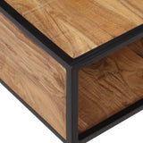 Coffee Table 70x70x32 cm Solid Acacia Wood - Rear View