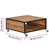 Coffee Table 70x70x32 cm Solid Acacia Wood - Low Angle