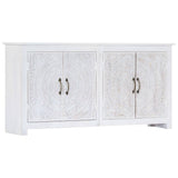 Sideboard Handmade White 140x30x70 cm Solid Acacia Wood - Extra Image