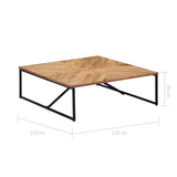 Coffee Table 110x110x36 cm Solid Acacia Wood - Low Angle