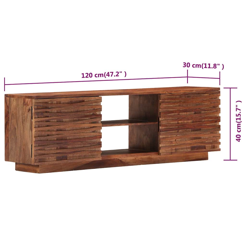 TV Cabinet 120x30x40 cm Solid Acacia Wood