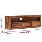 TV Cabinet 120x30x40 cm Solid Acacia Wood - Extra Image