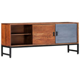 TV Cabinet 120x30x49 cm Solid Acacia Wood - 45-Degree Angle