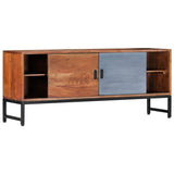 TV Cabinet 120x30x49 cm Solid Acacia Wood - Rear View