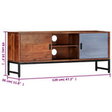 TV Cabinet 120x30x49 cm Solid Acacia Wood - Low Angle