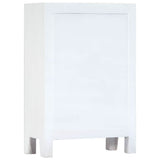 Carved Sideboard White 60x30x89 cm Solid Mango Wood - Side View