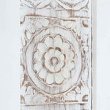 Carved Sideboard White 60x30x89 cm Solid Mango Wood - 45-Degree Angle