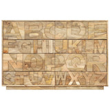Alphabet Cabinet with 6 Drawers 120x35x79 cm Solid Mango Wood
