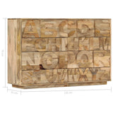 Alphabet Cabinet with 6 Drawers 120x35x79 cm Solid Mango Wood - Extra Image