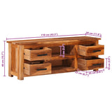 TV Cabinet 110x30x40 cm Solid Wood - Extra Image