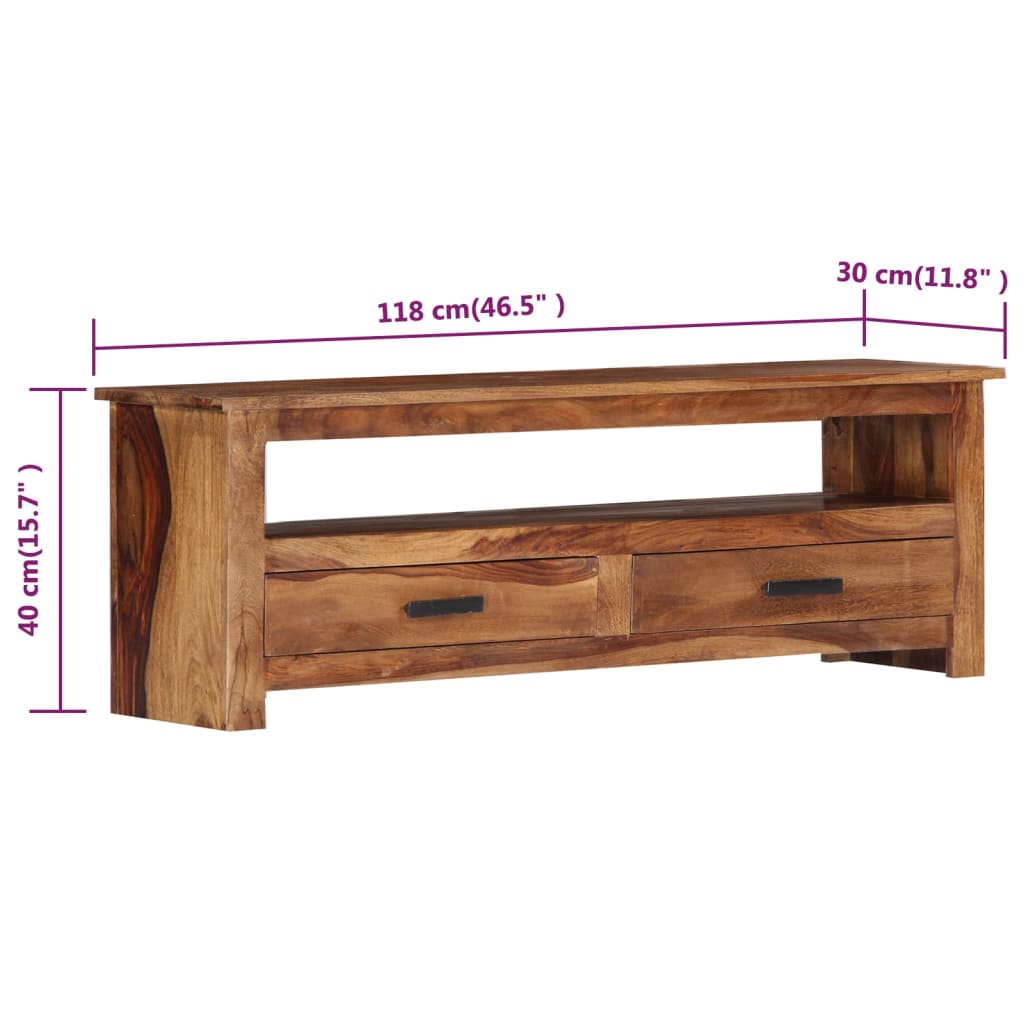 TV Cabinet 118x30x40 cm Solid Wood